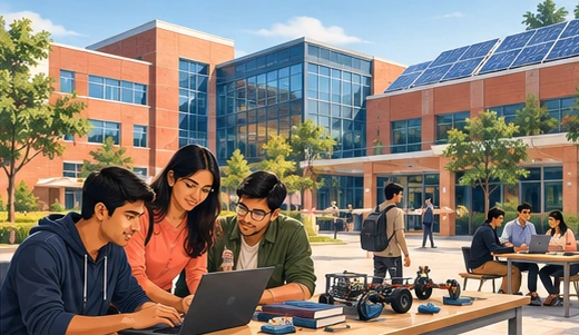 Illustration of a typical Indian engineering campus