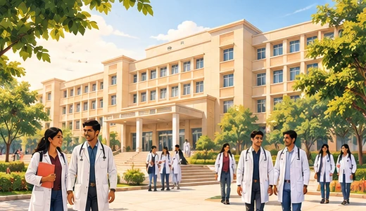 Illustration of a typical Indian medical campus