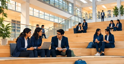 Illustration of a typical Indian management campus