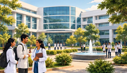 Illustration of a typical Indian medical campus