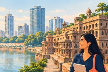 Illustration of a generic Ahmedabad cityscape