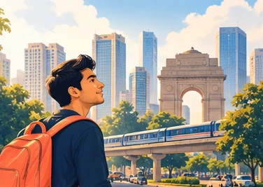 Illustration of a generic Delhi NCR cityscape