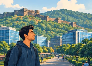 Illustration of a generic Pune cityscape